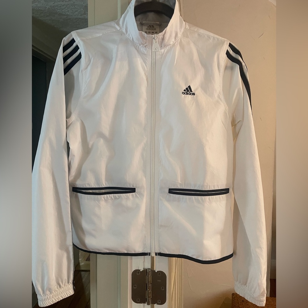 Adidas White track zip jacket size S
